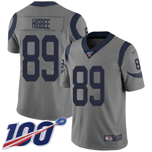 Los Angeles Rams Limited Gray Men Tyler Higbee Jersey NFL Football #89 100th Season Inverted Legend